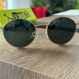 Kapten & Son wire framed sunglasses: London Gold Black Tint Unisex
